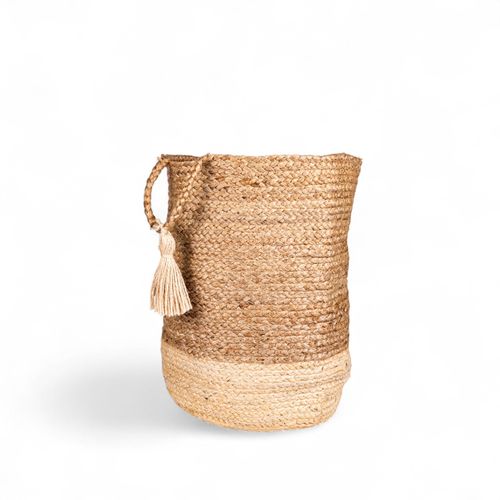 Canasto yute base blanca 40cm