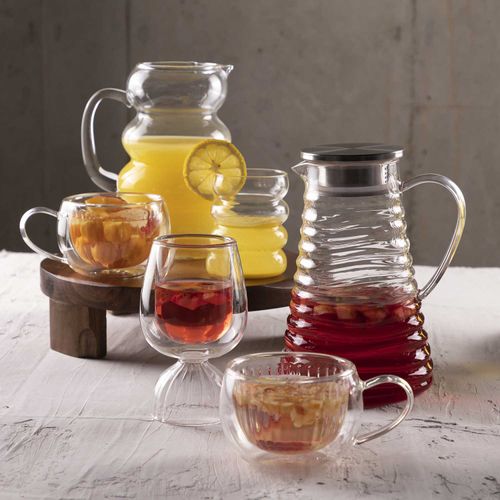 Mug doble pared rayas 250ml setx2