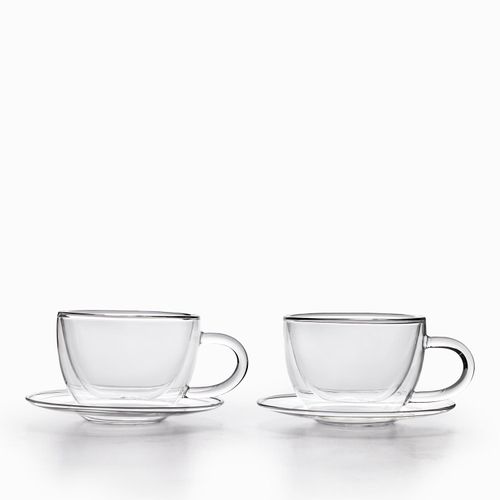 Pocillo y plato doble pared 220ml setx2