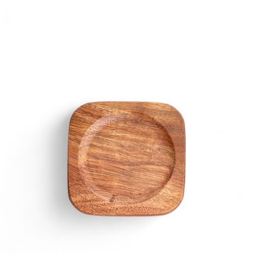 Portavasos cuadrado en acacia setx6