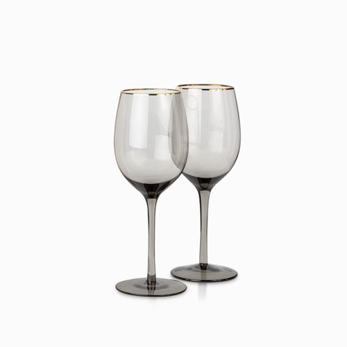 Copa line gris borde dorado setx2