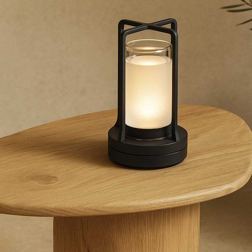 Lámpara de mesa led farol negro