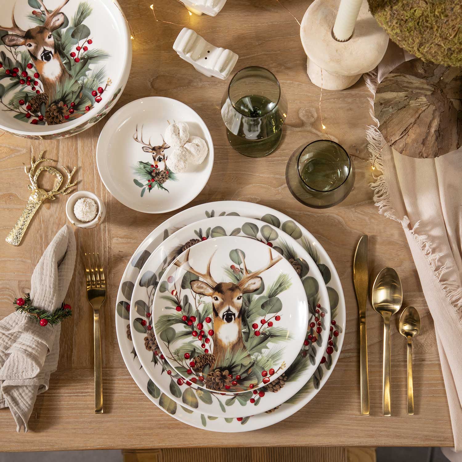 Plato Principal Navidad Silvestre 25Cm Setx4|Ambiente Gourmet