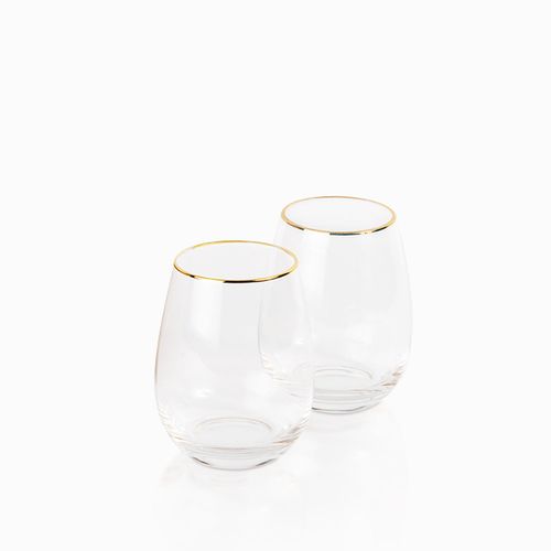 Vasos borde dorado setx2