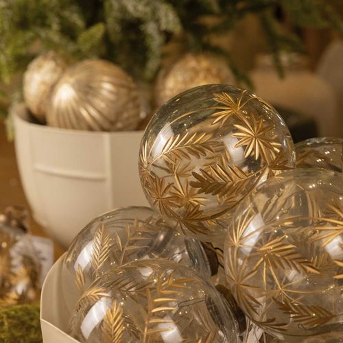 Bola vidrio estrella dorada 10cm