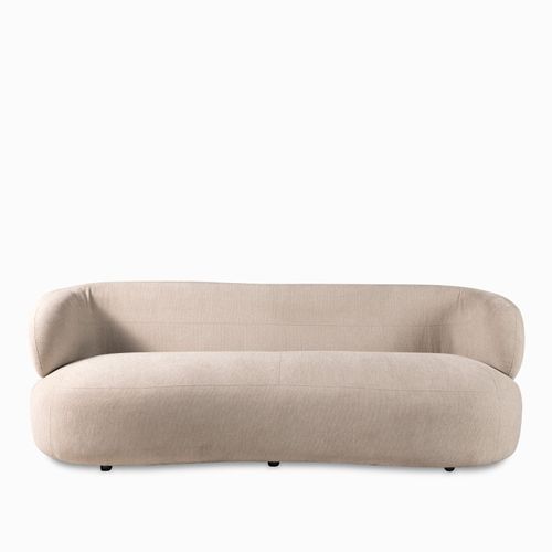 Sofá 3 puestos Emilia taupe claro 78x231x91 cm