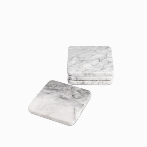 Portavasos cuadrado mármol set x4