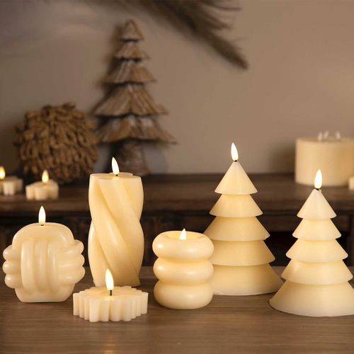 Vela led arbol navidad 13x17cm