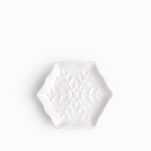 Plato snowflake blanco 14cm