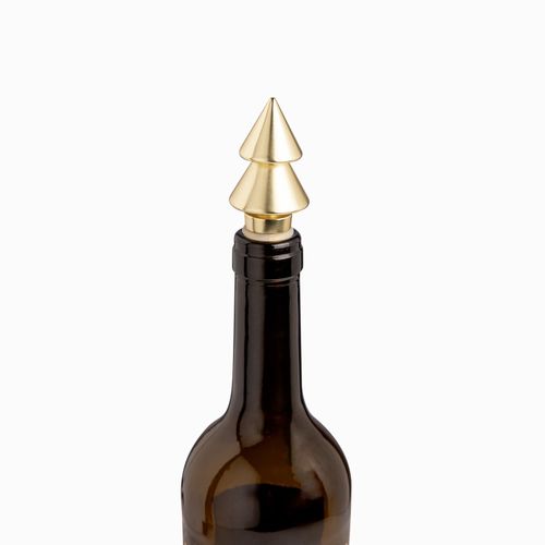 Tapa para botella vino árbol dorado