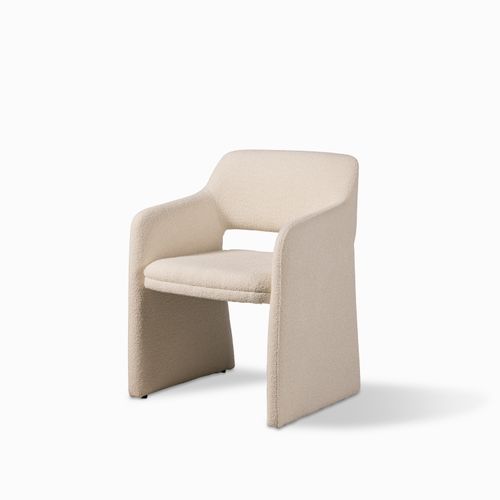 Silla comedor brazos yates beige boucle 79x59x57