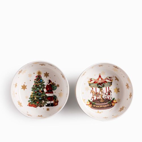 Tazón sopa noche buena snow carousel-santa 850ml setx2