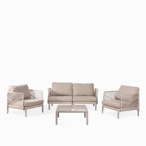 Set exterior Natura humo 4 piezas