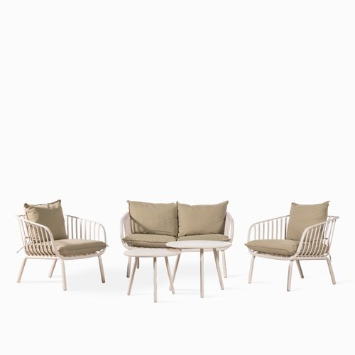 Set exterior Serena crema 5 piezas