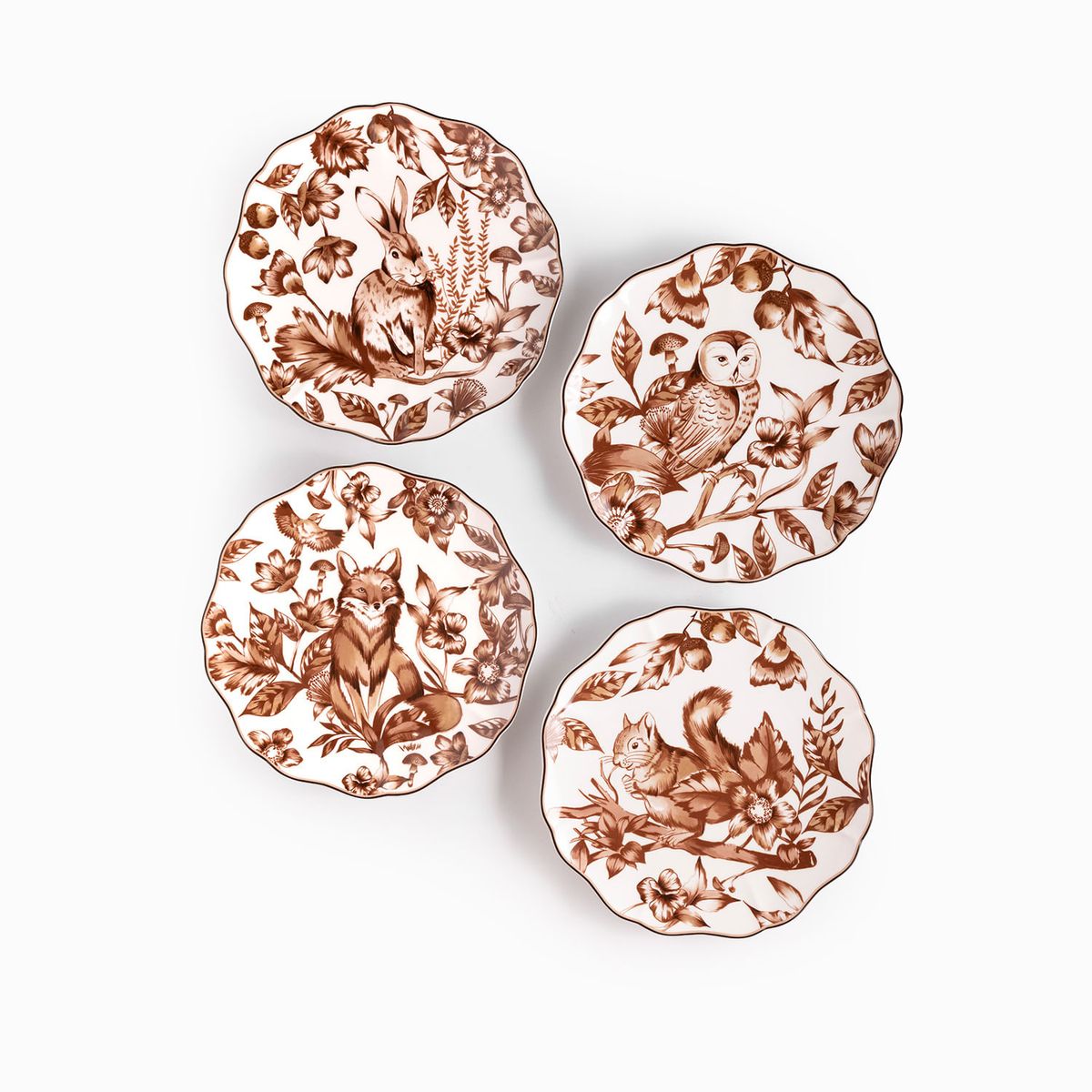 Plato mediano Bosque Invernal 20cm setx4