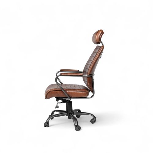 Silla cuero escritorio miel 114x65x67