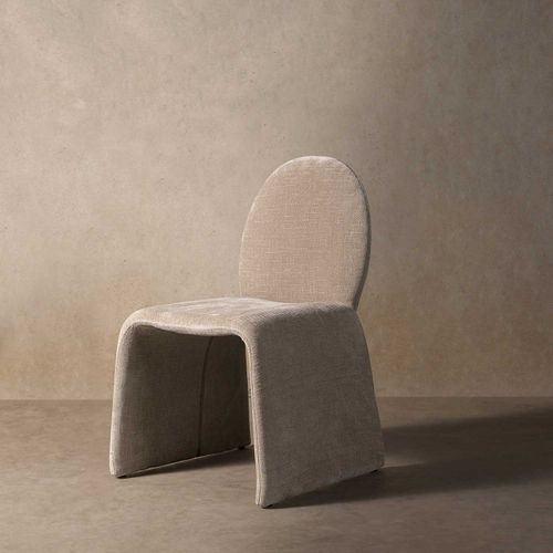 Silla de comedor Orbi beige boucle 85x54x57