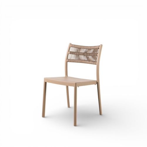 Silla espaldar cuerdas sin brazos beige