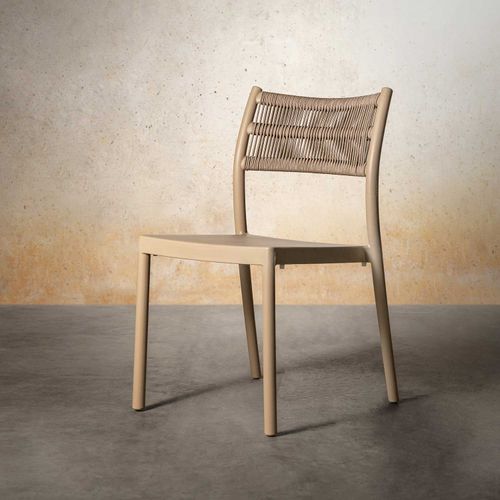 Silla espaldar cuerdas sin brazos beige