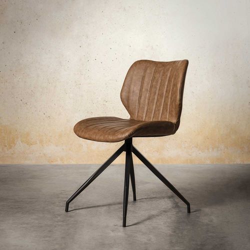 Silla de comedor lineas pata asterisco camel