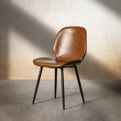 Silla de comedor concha camel