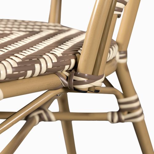 Silla de comedor Bistro espina taupe 84.5x49x61