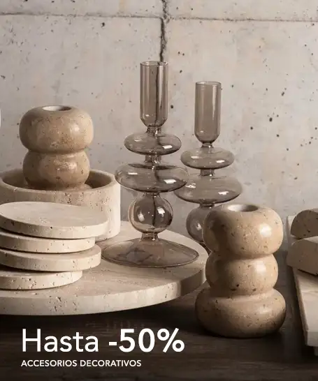 Hasta 50% en accesorios decorativos