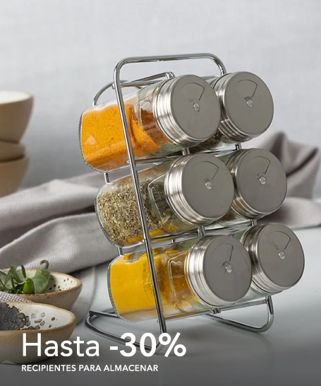 Hasta 30%OFF en recipientes para almacenar
